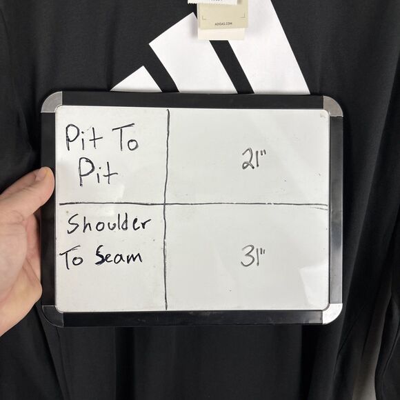 Adidas Essentials Big LOGO SJ Shirts Run Black Tee IC9308 Sz Medium Tall MT NWT - Picture 5 of 5